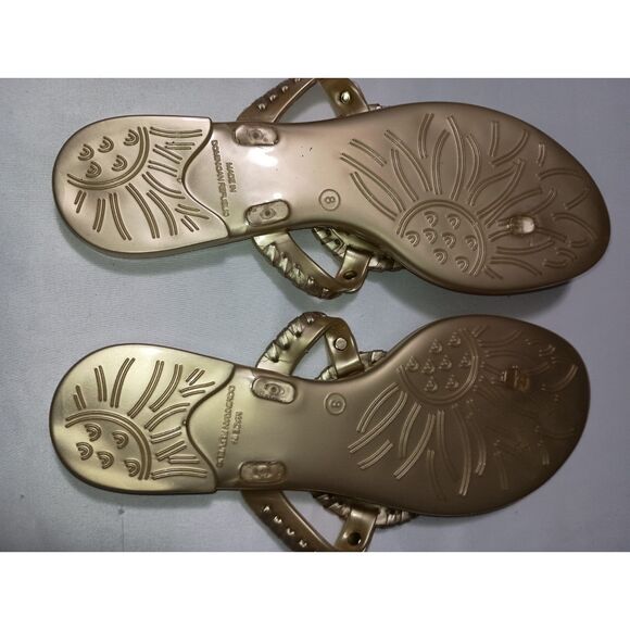 JACK ROGERS: Gold Jelly Flip Flops, Woman Size 8 - Picture 5 of 5